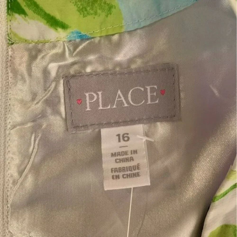 Children’s place girls tank top dress in white with purple flowers and belt -16 - Picture 4 of 8